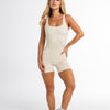 Contoured Neckline Bodysuit - Cream