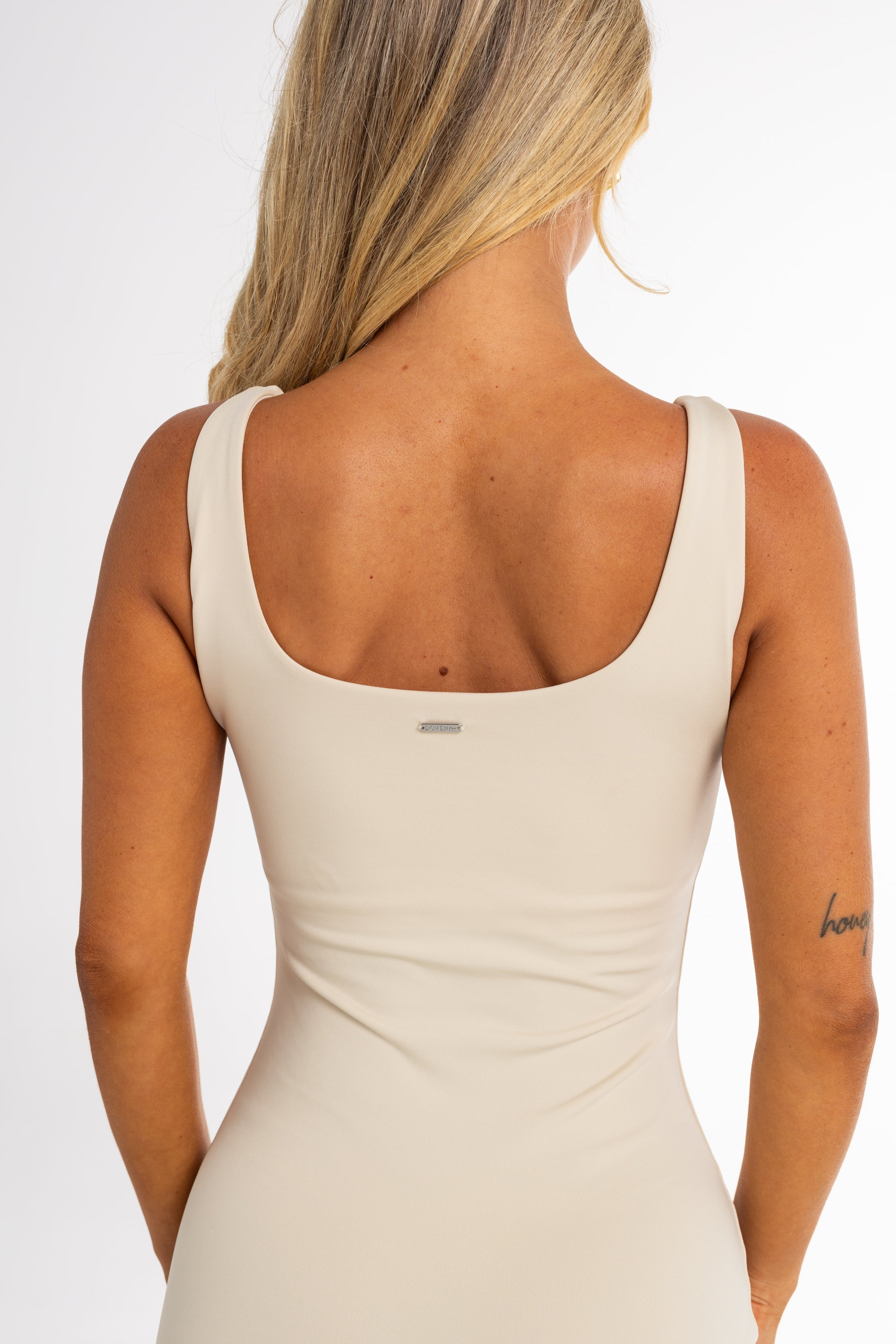 Contoured Neckline Bodysuit - Cream