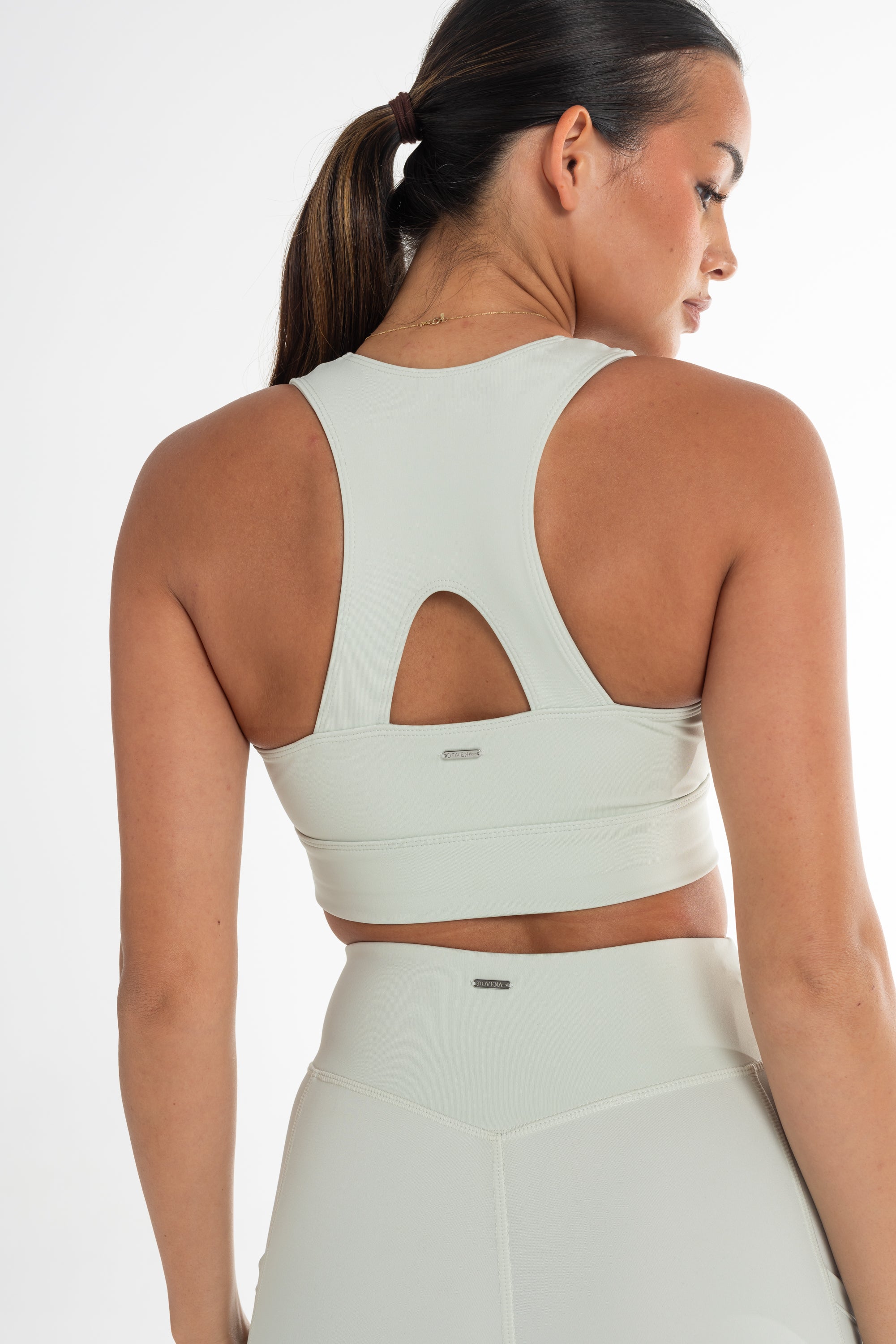 Sports Bra With V Hardware Racer Back - Mint