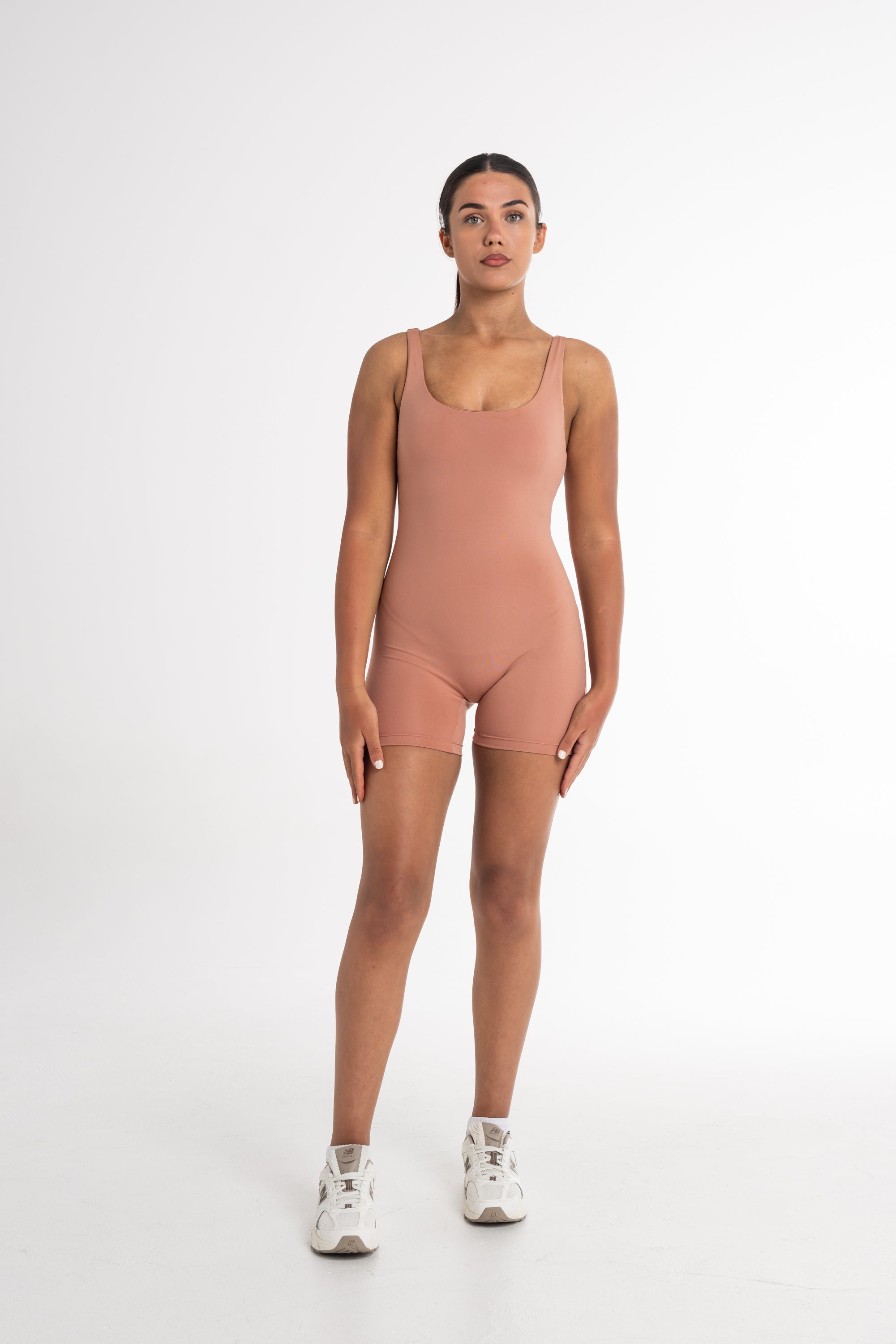 Contoured Neckline Bodysuit - Fawn