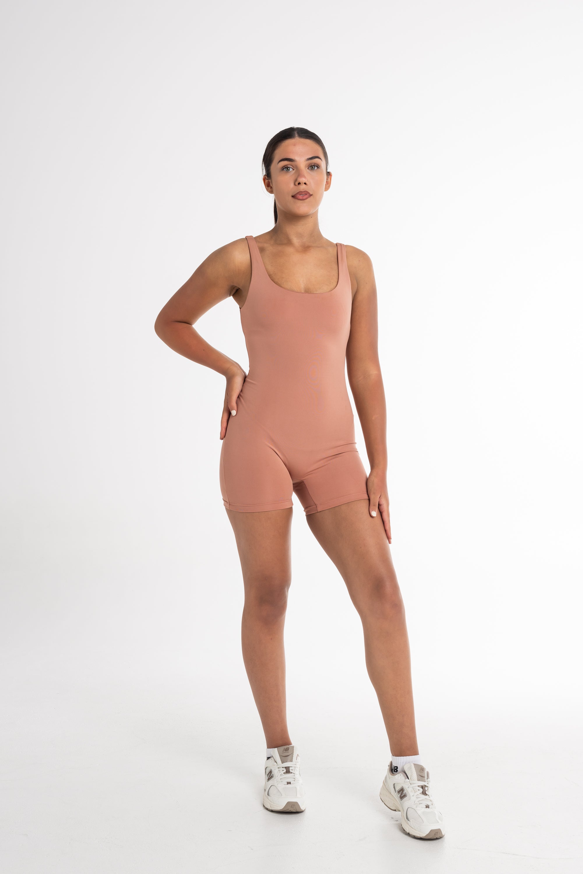 Contoured Neckline Bodysuit - Fawn